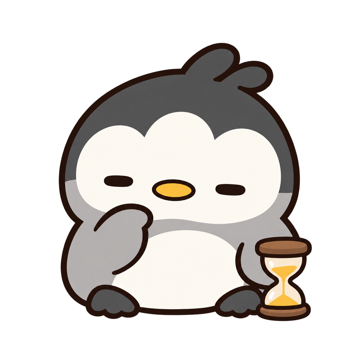 じわじわ熟考ペンギン